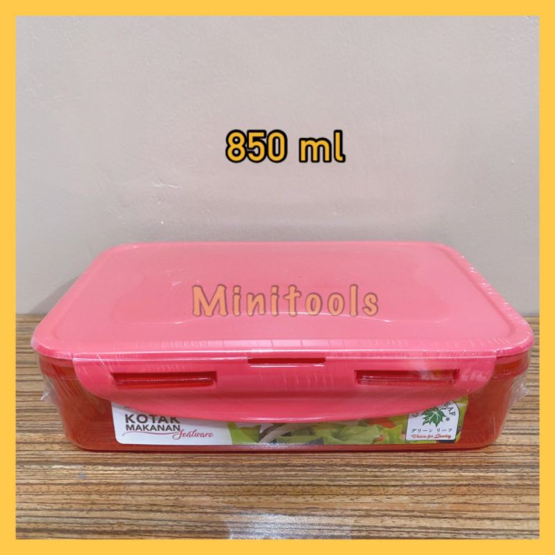 Tempat Makan Sealware Anti Tumpah 850ml / Kotak Bekel Anak / Green Leaf 7221