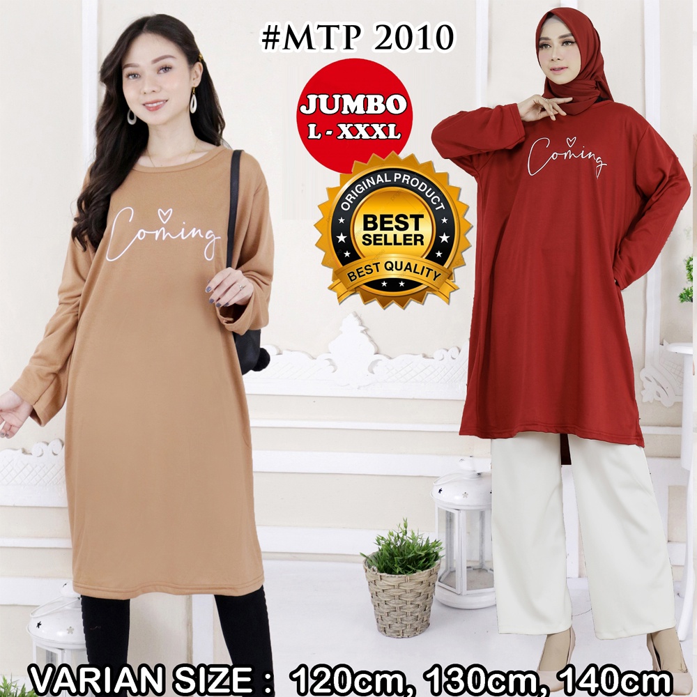 Atasan Tunik kaos Jumbo wanita Ld 120 - LD 130 - LD 140 - MTP2010