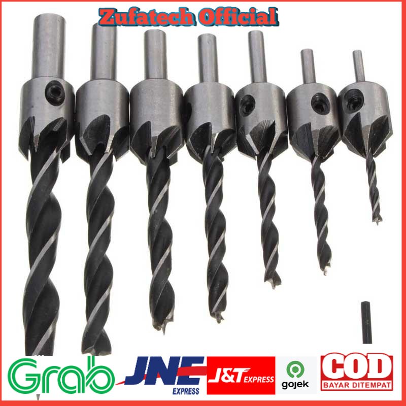 Mata Bor Drill Bit Countersink HSS 3-10mm 7 PCS - QST-K13