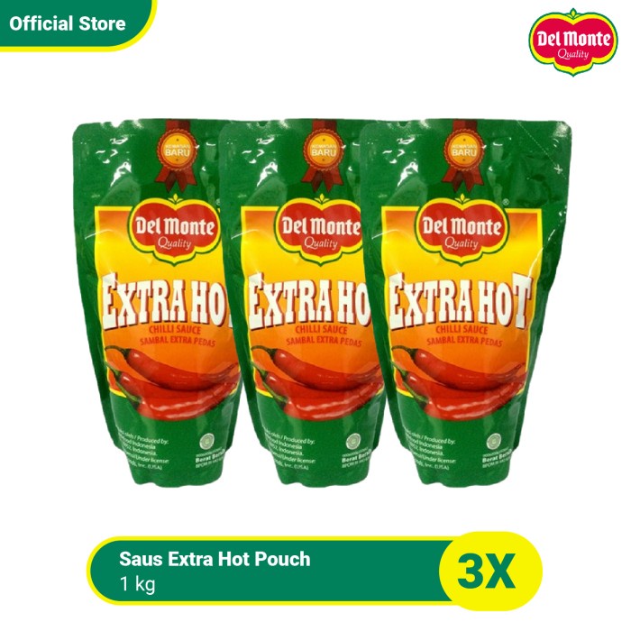 

Widyatmogrosir - Delmonte Saus Extra Hot Pouch 1 Kg - Isi 3