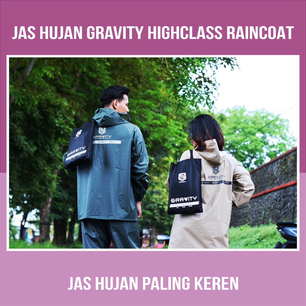 Jas Hujan GRAVITY Pria Wanita Mantel Hujan Jas Ujan Dewasa Raincoat Pria Wanita Tebal Keren Unisex