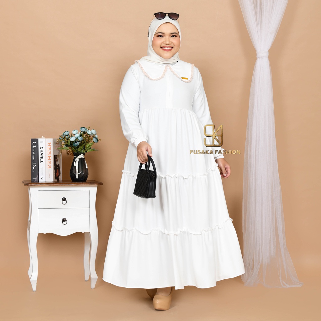 BELA MAXY Gamis perempuan dewasa jumbo pakaian muslim wanita bigsize muat sampai 80kg+ ada size fashion muslimah terbaru long dress kekinian modern murahberkualitas warna putih hitam merah bata hijau army lilac kuning lemon mustard broken white dusty moca