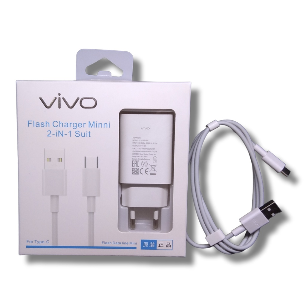 Travel Charger Vivo Micro USB Charging Cas Charger Vivo Original 100% V1020D -EU Charger Vivo Type C