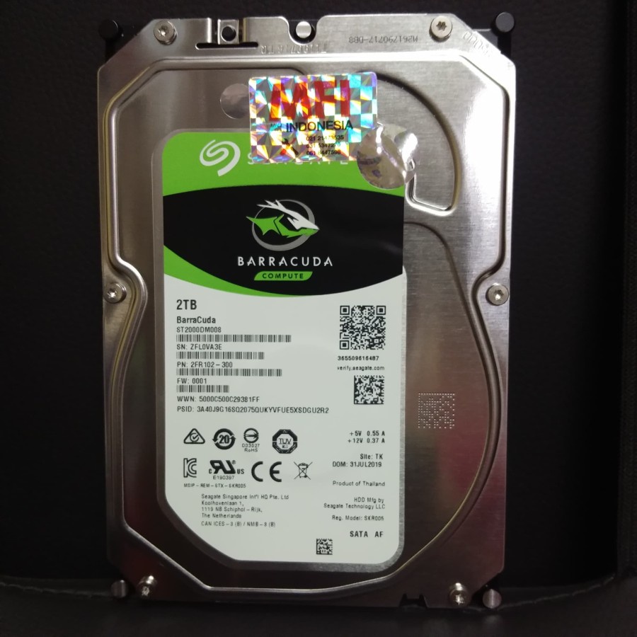 Seagate BarraCuda Harddisk Internal PC 2TB 3,5 Sata