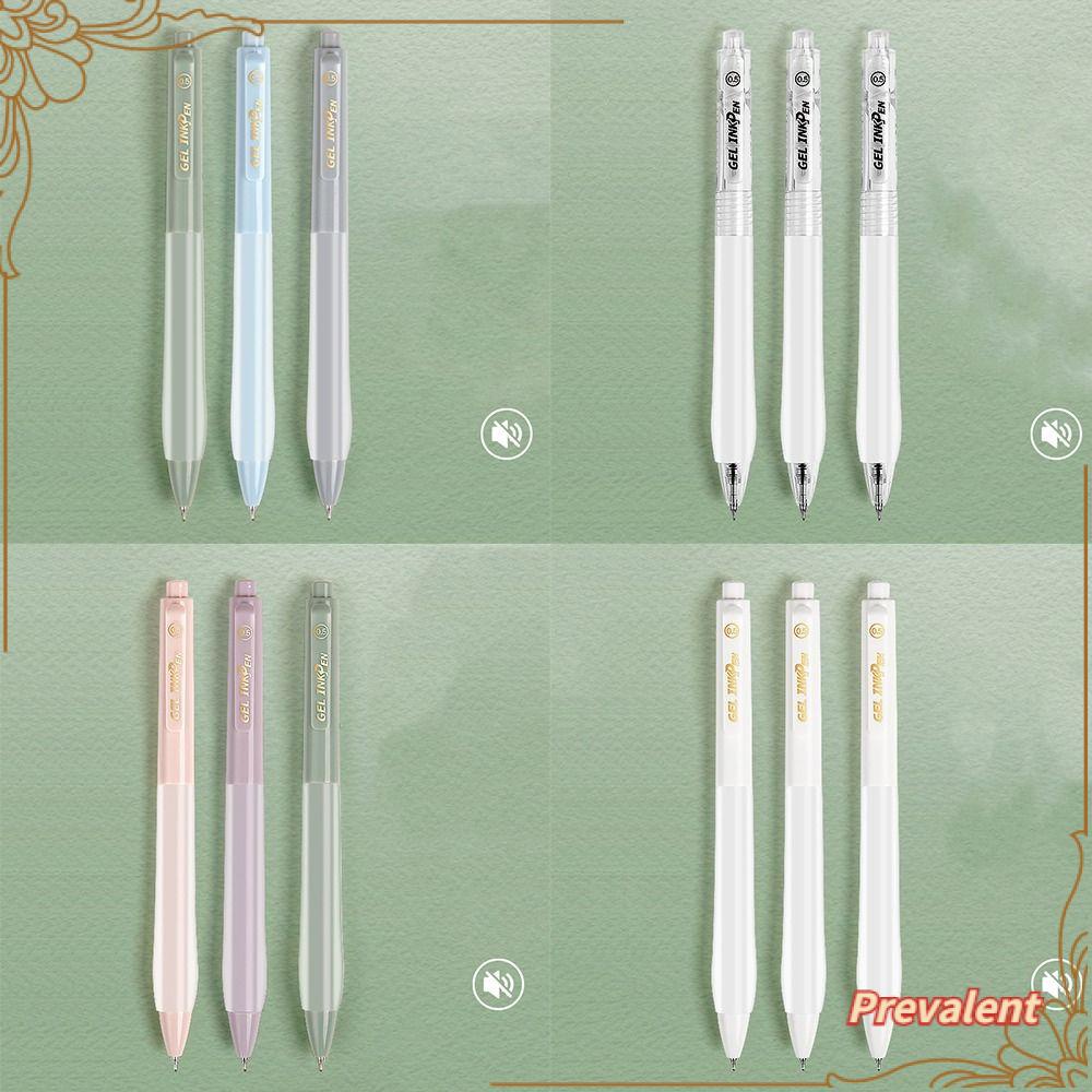 Preva 5PCS/Set Press Pena Netral Tinta Hitam 0.5mm Perlengkapan Kantor Sekolah Alat Tulis Alat Tulis Mute Gel Pen