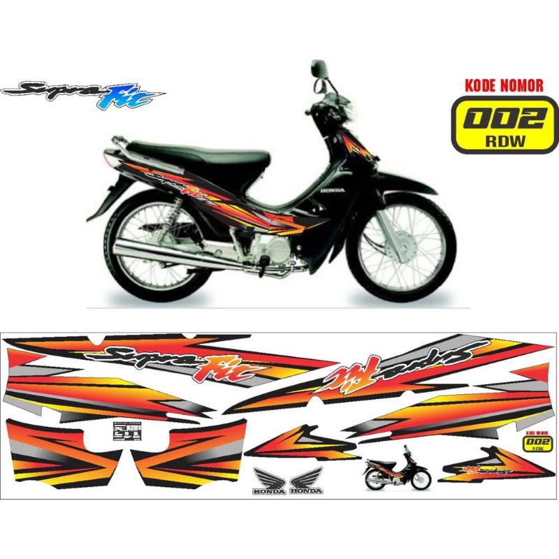 Striping stiker honda decal Supra fit lama 2004