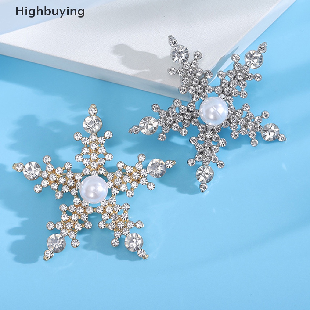 Hbid Bros Snowflake Berlian Imitasi Baru Untuk Wanita Unisex Natal Tahun Baru Pesta Brooch Pin Hadiah Glory