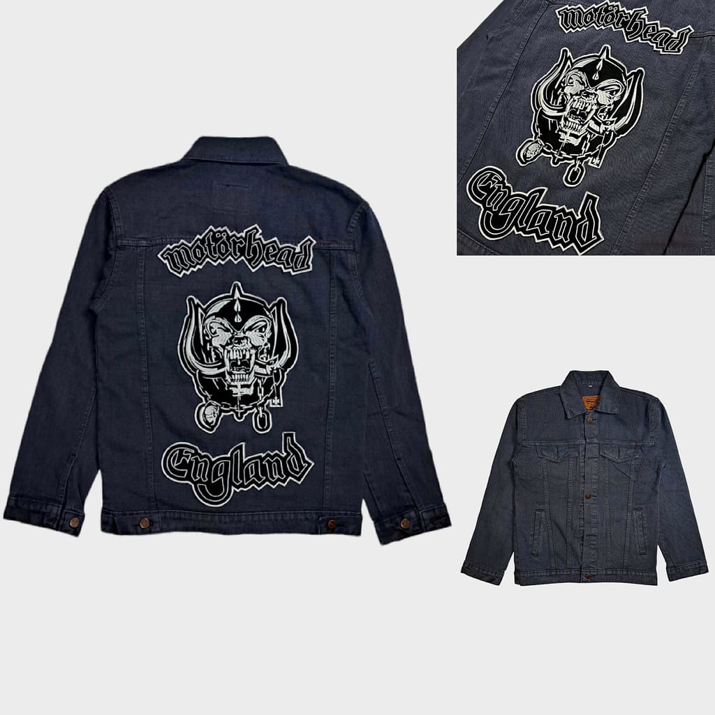 Jaket Jeans Denim Casual Bordir Emblem ( MOTOR HEAD BESAR )