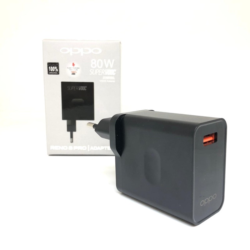 BATOK CHARGER OPPO RENO 8Pro BLACK EDITION SUPER VOOC 80w TRAVEL ADAPTOR ORI BY SMOLL