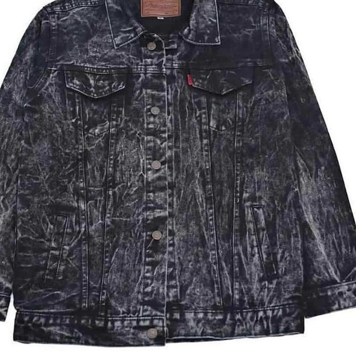 limited STOCKJaket Levis Snow Black Pria Wanita Jumbo Oversize Big Size Jaket Jeans Jumbo Premium XL