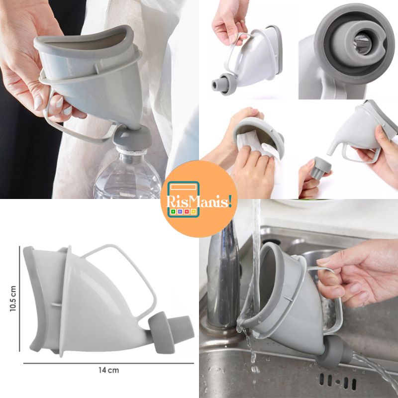 TRAVEL POTTY PEE - Botol Pispot Mobil Portable Traveling Darurat Corong Urinator Pria Wanita Anak Dewasa Orangtua Toilet Portabel Urinoir Wadah Pipis Emergency Tempat Kencing Buang Air Kecil