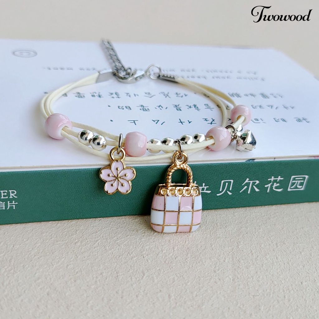 Twowood Fashion Gelang Minimalis Indah Pengerjaan Halus Indah Menggemaskan Sehari-Hari Memakai Paduan Kartun Kelinci Kid Gelang Untuk Perempuan