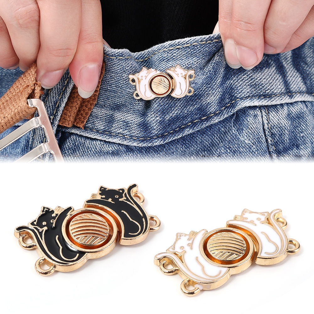 Adjustable Waist Buckle Extender Jeans Extender Kancing Klip Pinggang Untuk Celana Denim Longgar, Rok, Jeans Mode Sederhana Kartun Bunga Mengencangkan Pinggang Bros Wanita