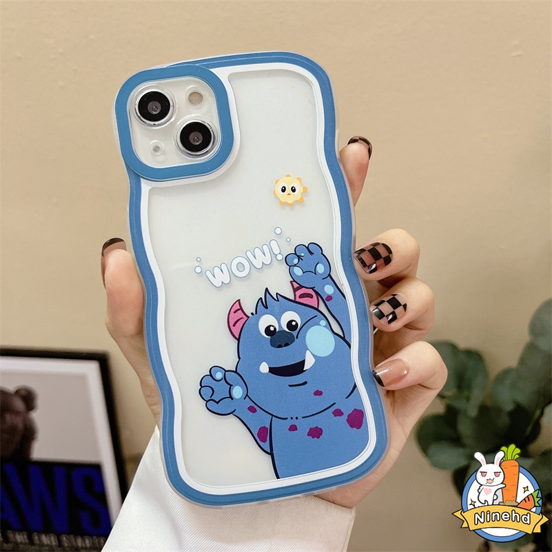 Huawei Y9 Prime 2019 Nova 7i Nova9 8 7 SE Pro Nova Y90 Y70 Plus 5T 4e 3i 3e Y7A Y9s P20 P30 Lite Honor 8X Monster Kartun Lucu Wavy Frame Phone Case Silikon Tahan Guncangan Soft Case