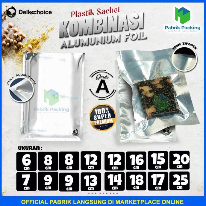 PLASTIK SACHET BAG ALUMUNIUM FOIL / VARIAN NON ZIPLOCK TERMURAH SATUAN