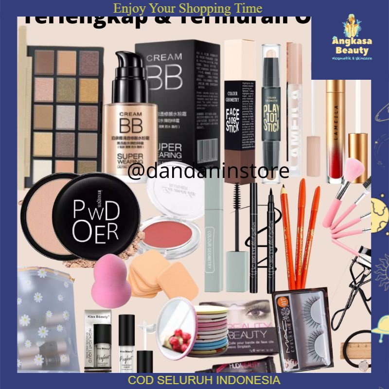 Paket Set Make Up Korea Termurah Terlengkap 25pcs atau 20 Macam Komplit Alat Cosmetik Makeup Kecanti