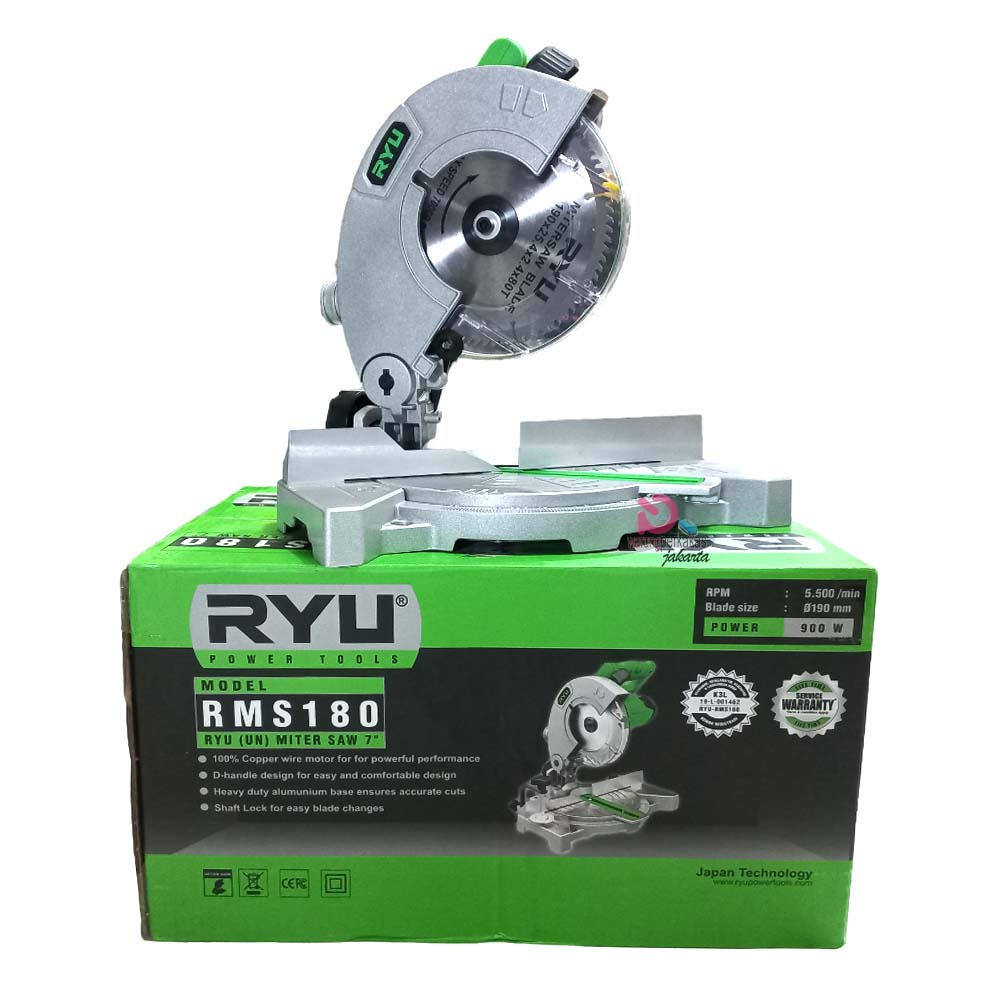 Ryu RMS180 Mesin Potong Alumunium Kayu - Mitre Saw 7inch RYU (Non Sliding)