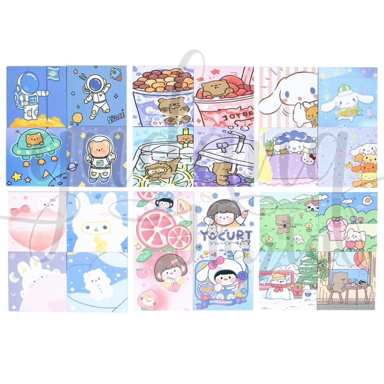 Syicky Notes Set Isi 4 Gemoy Notes Motif Cinnamonrol Astro Bear Unik DIY GH 301420