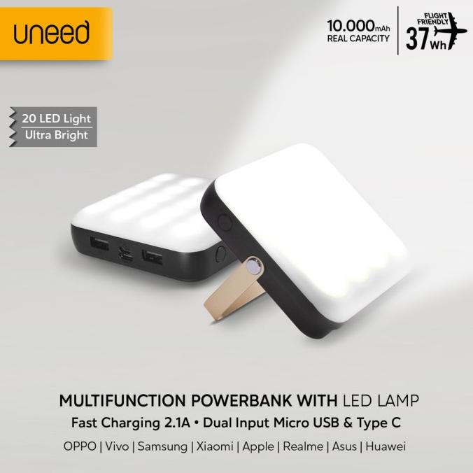Uneed Powerbank 10000Mah Fast Charging With Emergency Lamp - Upb281