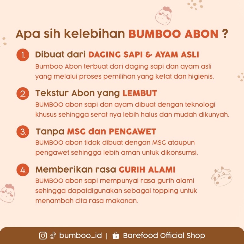 BUMBOO Kaldu Anak Asli Bumbu MPASI No MSG | Tanpa Gula &amp; Garam| Bahan Alami - Tambahan Sayur Asli | Abon Bayi