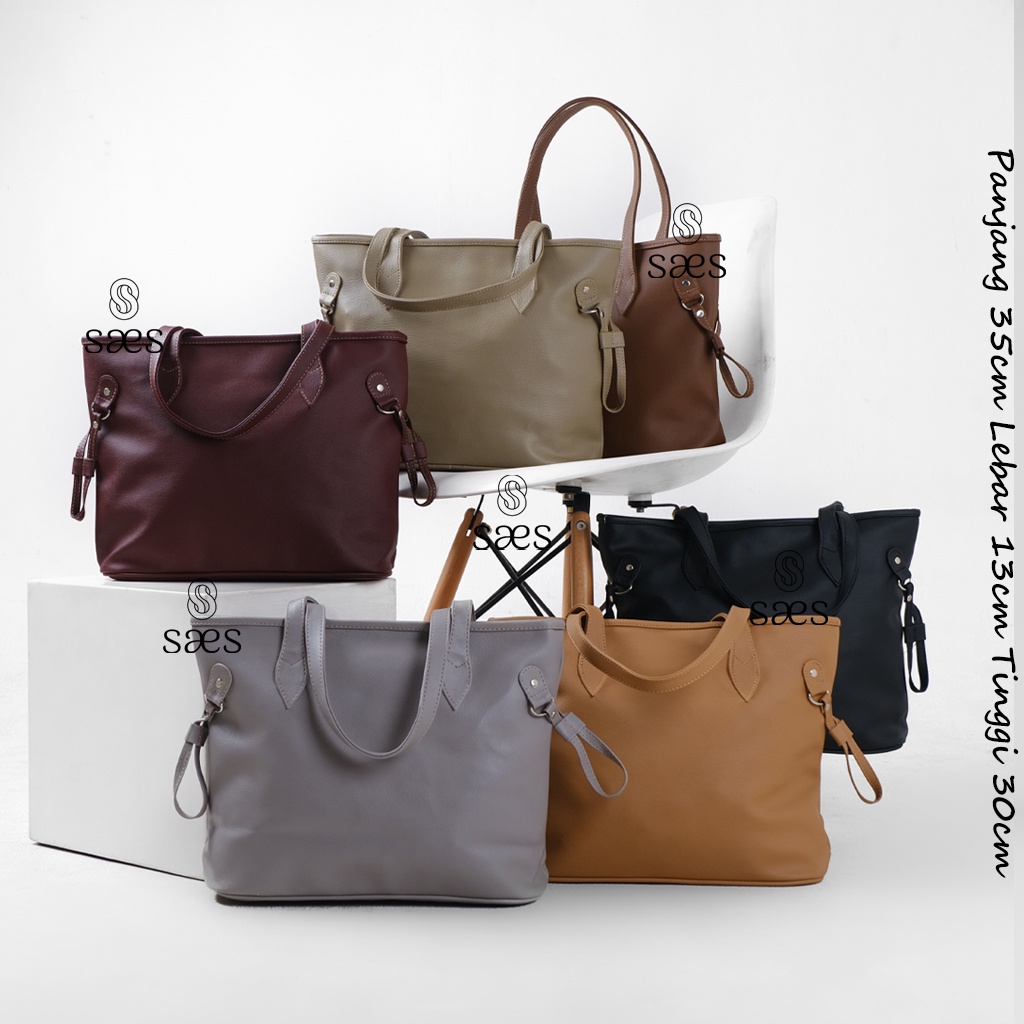 SAES - SALIARA Tas Tote Bag Wanita Cewek Simple Tote Saliara Liangka Stylish Style KULIT