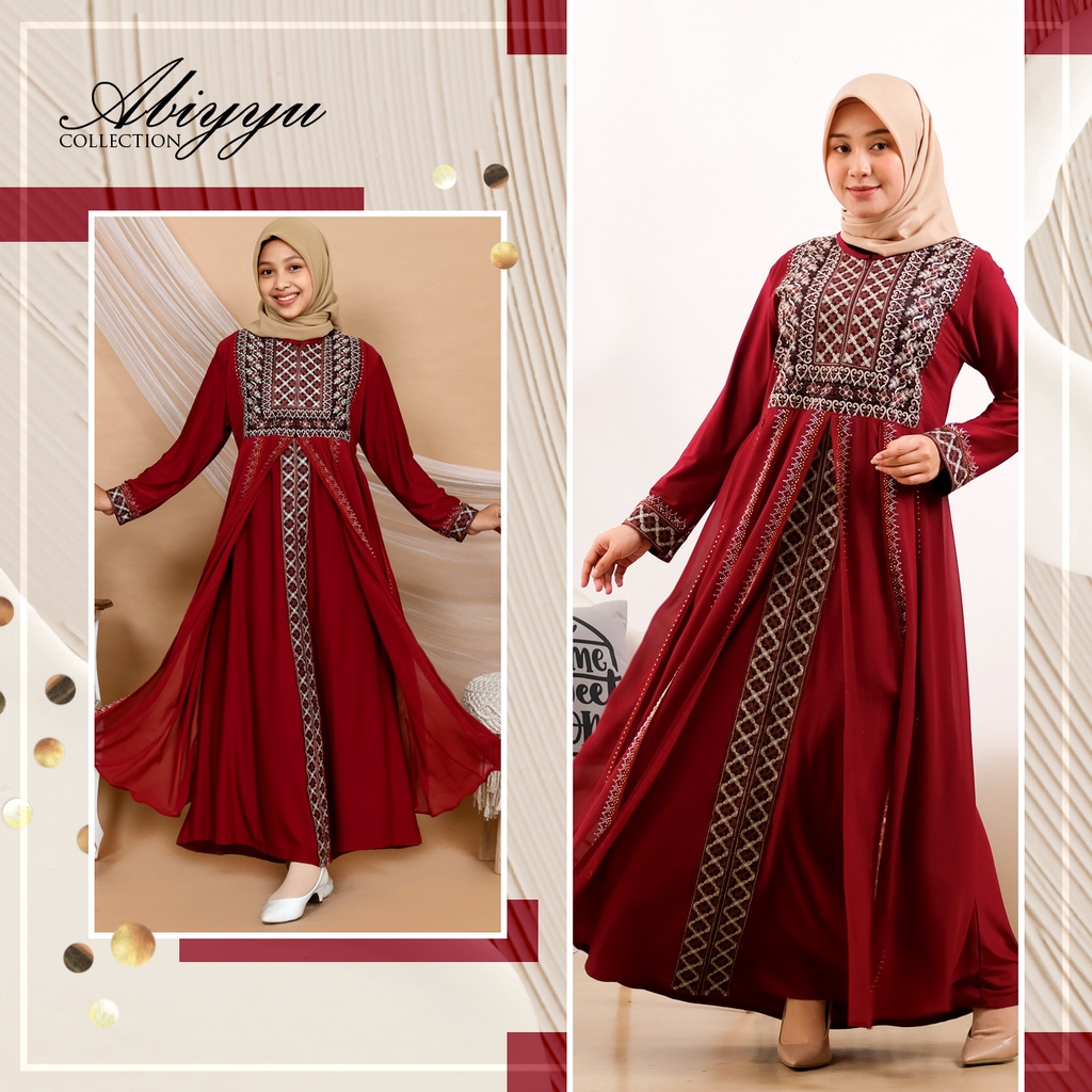 Abiyyuco TA9020 | Gamis Abaya Turkey Anak, Remaja, Dewasa, Couple Terbaru 2022, Turki Hitam dan Warna Mewah, Turkiy Busui