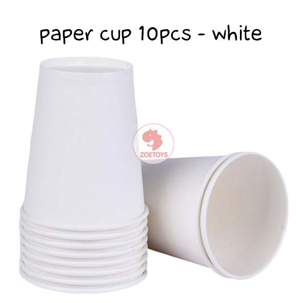 Zoetoys Paper Plate Cup 10 pcs | Birthday Party Decoration Kids |  Piring Gelas Kertas Motif Polos