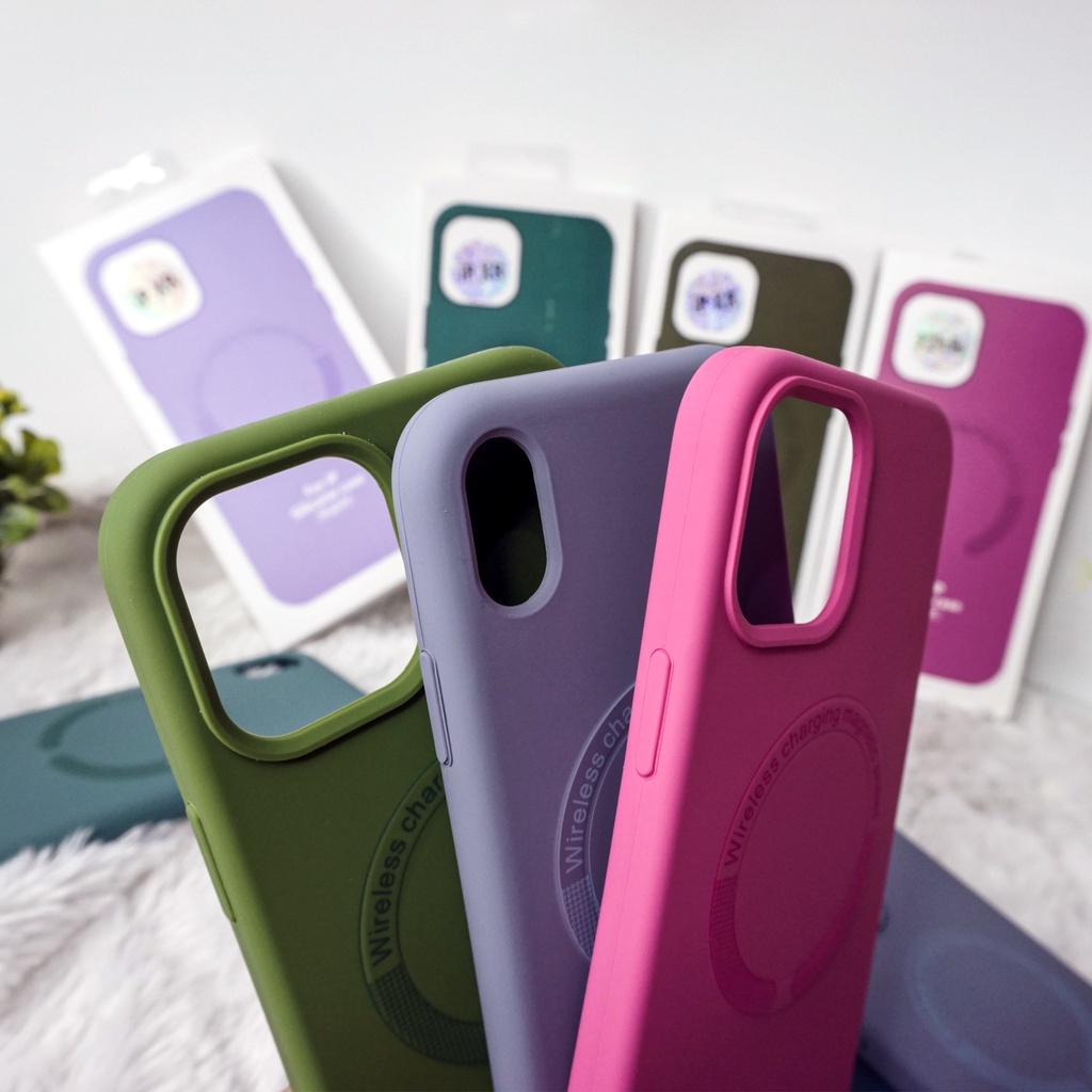 Iphone 13 6.1 | Iphone 13 Pro 6.1 | Iphone 13 Pro Max 6.7| Iphone 14 6.1 | Iphone 14 Pro 6.1 | Iphone 14 Pro Max 6.7 Magsafe Silicone Case Casing Softcase Mendukung Pengisian Nirkabel