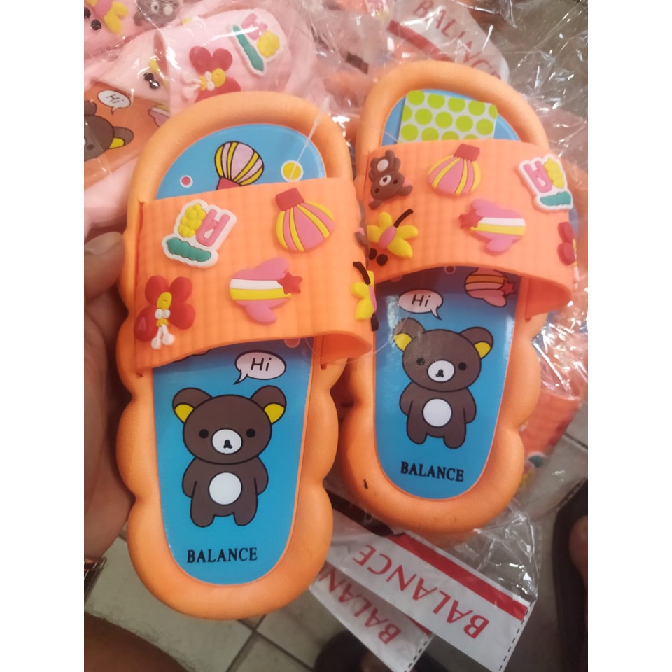 Sandal selop anak perempuan motif bear lucu 288-k1s (24-35)sandal anak terlaris