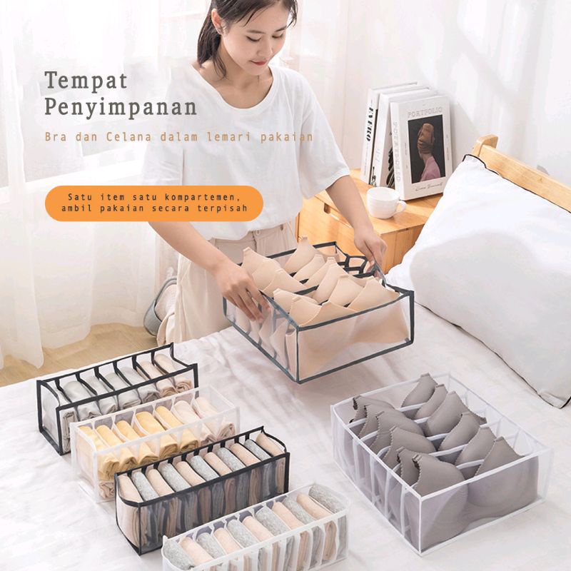 GrosirMart Tempat Penyimpanan Pakaian Dalam Kaos Kaki Bra Underware Kolor / Storage Organizer Pakaian Dalam