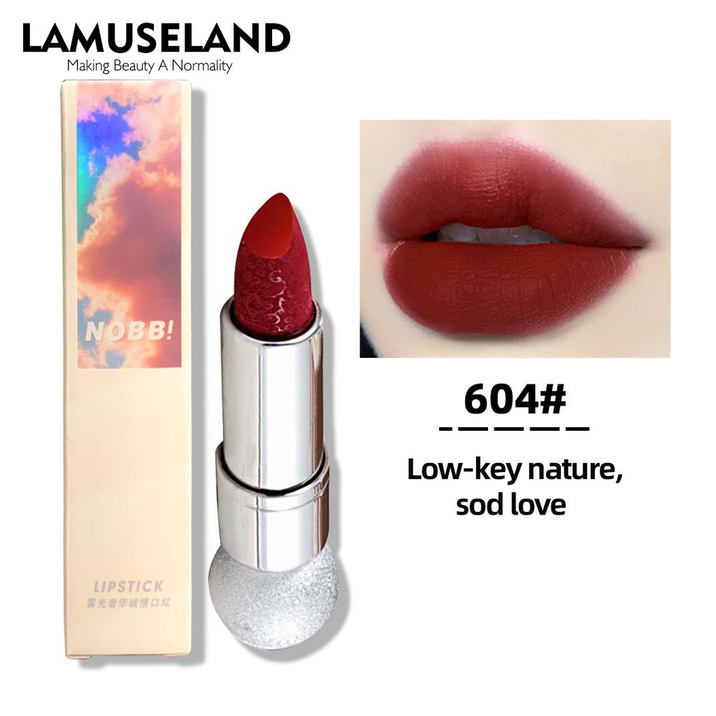 [BPOM][100%ORI&amp;READY]NOBB！Luxury Velvet Lip Cream Carved Pattern Matte Lasting Moisturizing Lipstick N2301