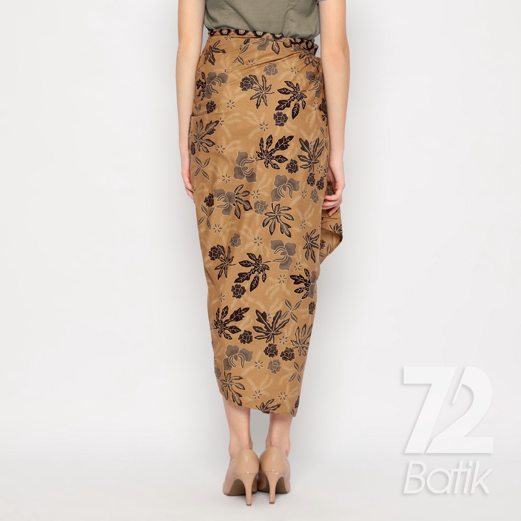 ROK LILIT BATIK Skirt Kebaya Instan Modern Wanita Motif Daun Pepaya Coklat Choklat Cokelat 722661 Cap 72