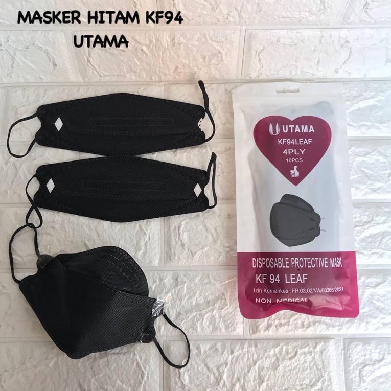 𝕻 MASKER KF94 UTAMA MIX WARNA HITAM PUTIH TERMURAH / MASKER KF 94 4PLY ➯