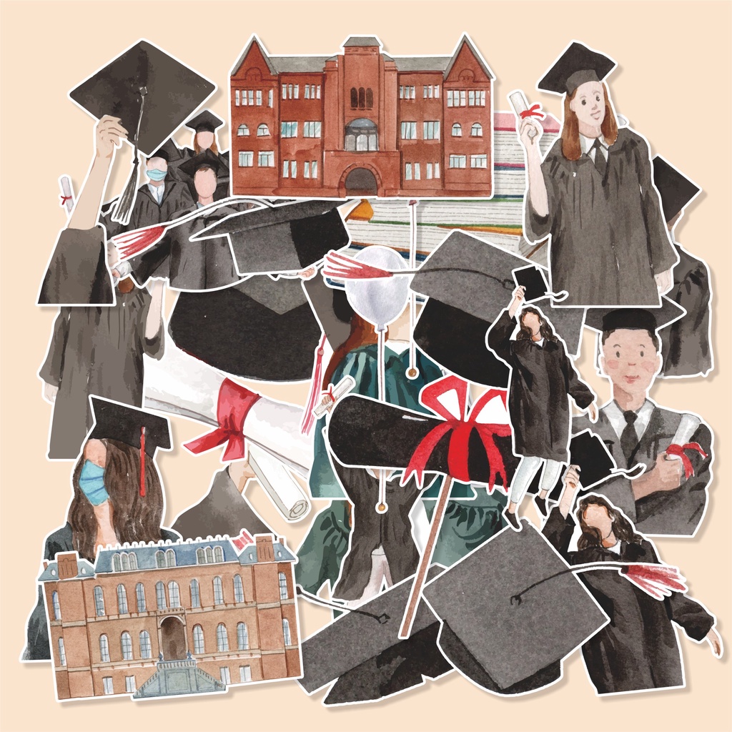 

( 50 pcs )stiker satuan/scrapbook/GRADUATION/murah/1pcs random stiker