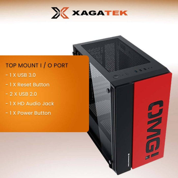 Casing Xigmatek OMG Black - Casing komputer Xigmatek