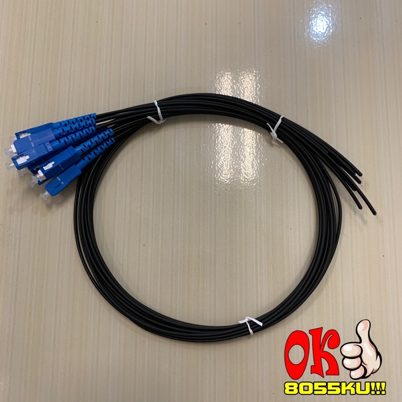Pigtail SC/UPC tanpa kawat 50Cm &amp; lapis kawat 1M