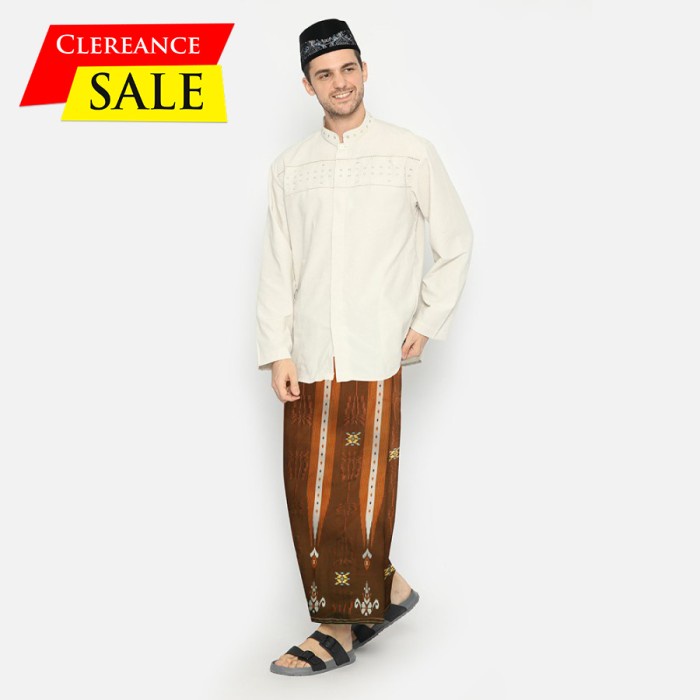 Sarung ATLAS Special Rayon Songket Kembang Coklat Kuning 01