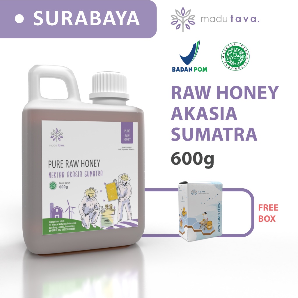 

Madu Murni Asli 600gr Tava Grade A Nektar Akasia Sumatra 100% Alami Pure Natural Raw Honey