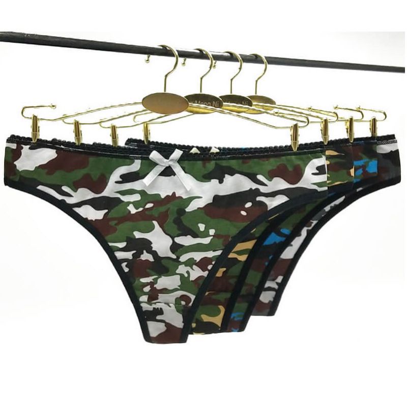 CD wanita gstring thong import motif doreng