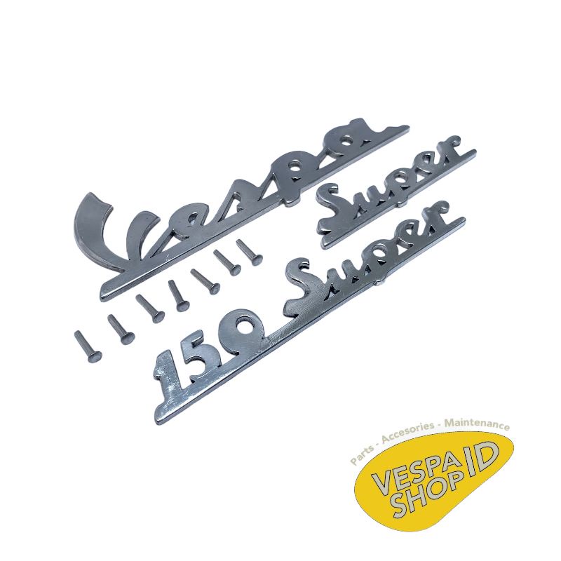 Emblem Vespa Super 66-73 Latin Set Tebal 2.5 mm Mirip Original