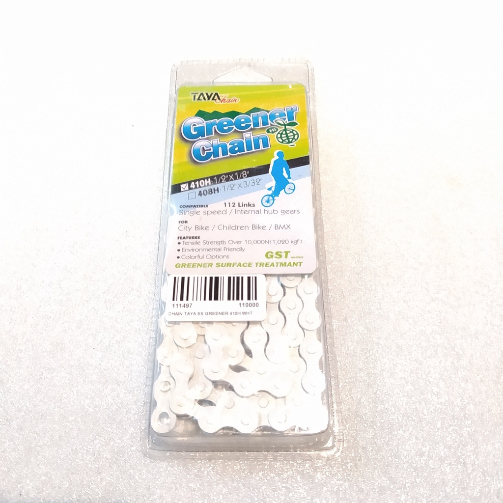 Chain Taya SS Greener Rantai Single Speed White Original