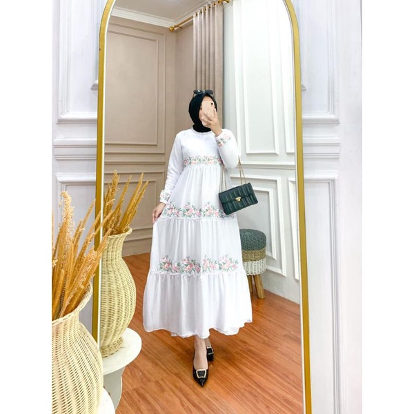 GAMIS CERUTY  BORDIR CANDA ( KODE CR 2)/GAMIS UMROH/GAMIS PUTIH