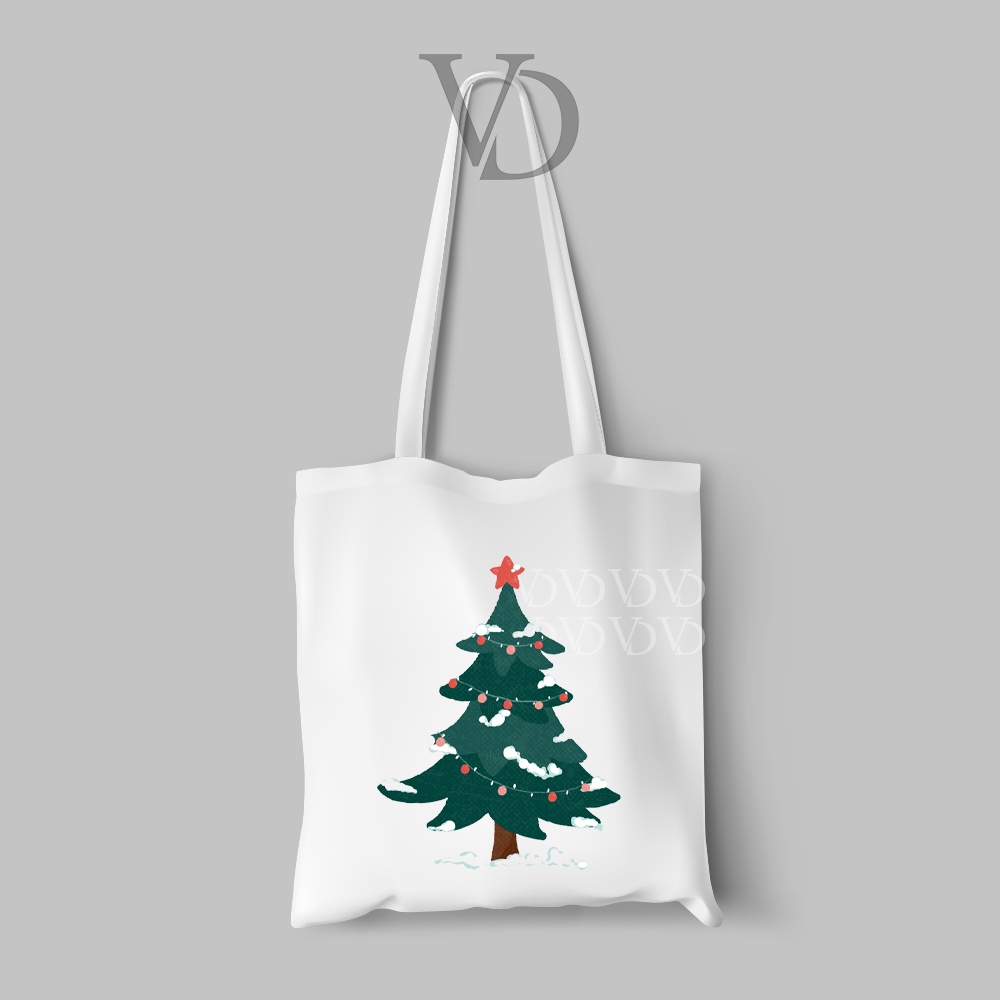 tote bag kanvas edisi natal / customize tas natal