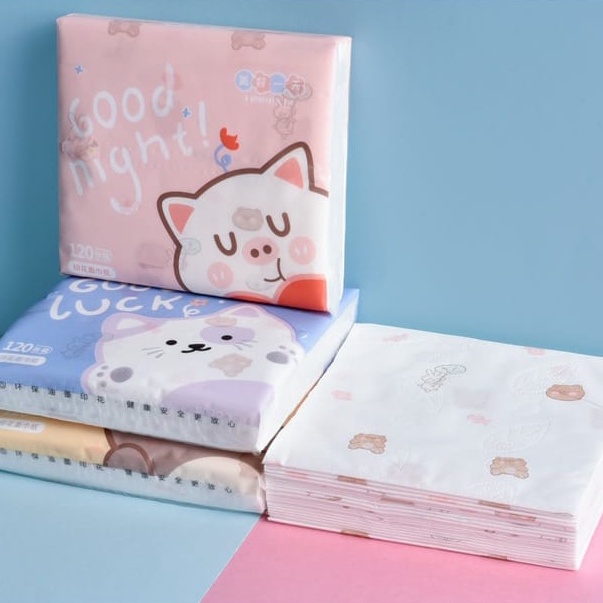 Tisu Kering Bermotif Lucu Mini/ Cute Patterned Facial Tissue Paper Portable