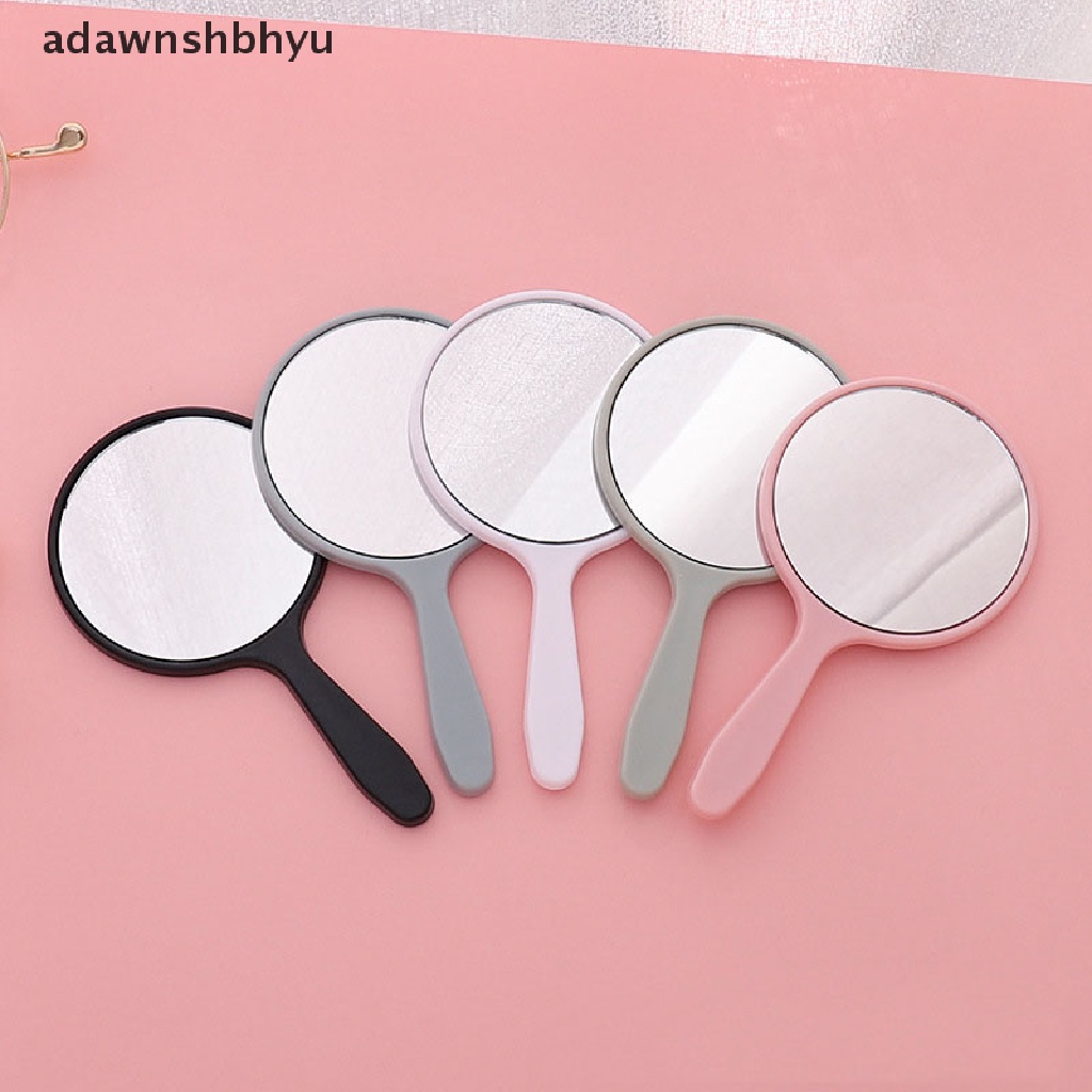 Adawnshbhyu Cermin Rias Genggam Kaca Rias Bulat Vanity Mirror with Handle Hand Mirror Kosmetik ID