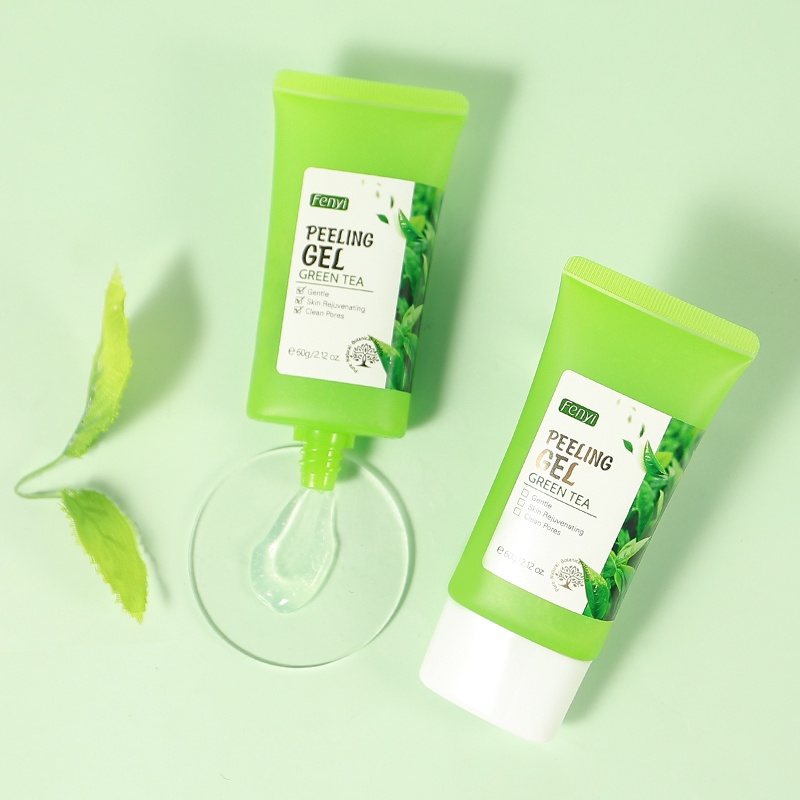 BPOM Beli 1 Gratis 1 Fenyi Green Tea Peeling Gel Exfoliating Facial Scrub Mengangkat Kulit Mati Menghilangkan Jerawat 60g