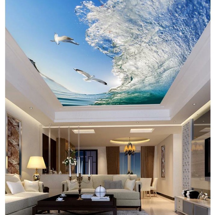 Wall Sticker Menjual Wallpaper 3D Custom Plafon Motif Nuansa Awan