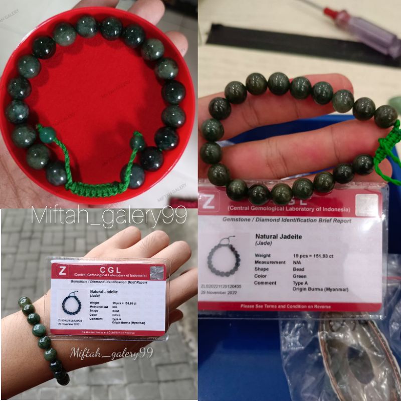 Gelang natural giok burma type A