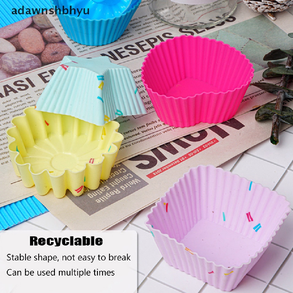 Adawnshbhyu 1pc Cetakan Cupcake Silikon Multi Warna Random Cetakan Kue Kering Bakeware Pastry Tools ID