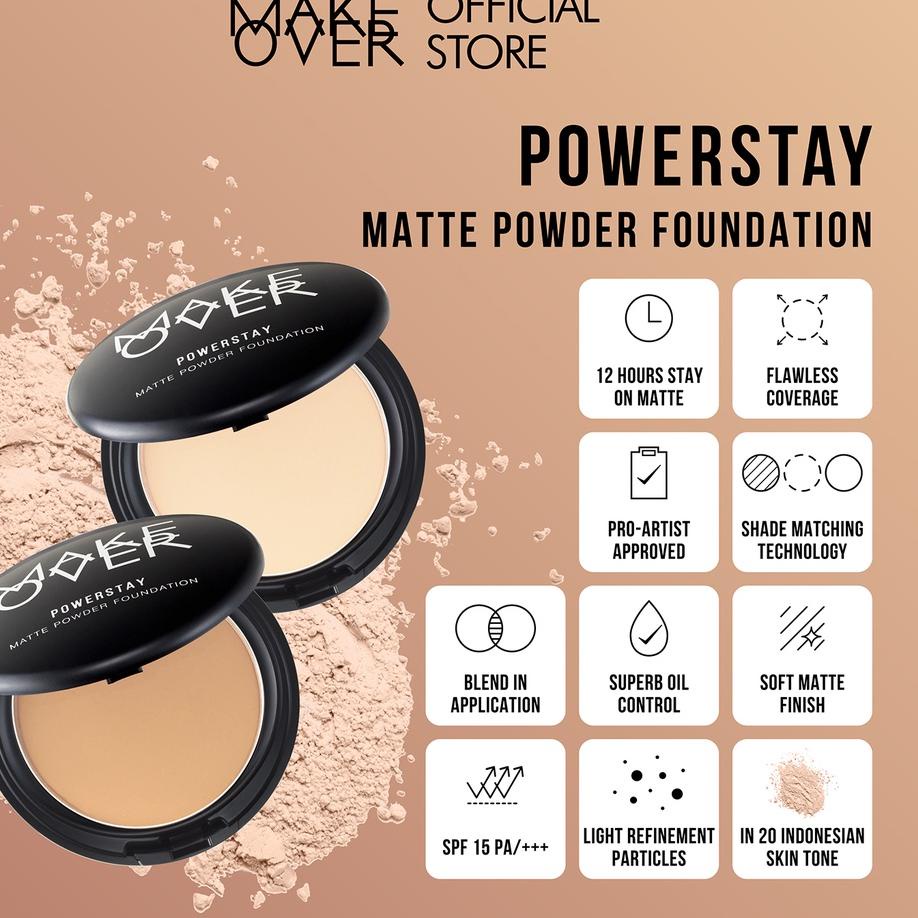 [PRODUK L9VE8] MAKE OVER Powerstay Matte Powder Foundation 12 g - Bedak Padat DNW